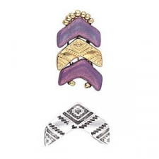 Cymbal ™ DQ metal bead substitute Koudouro for Chevron Duo - Antique silver